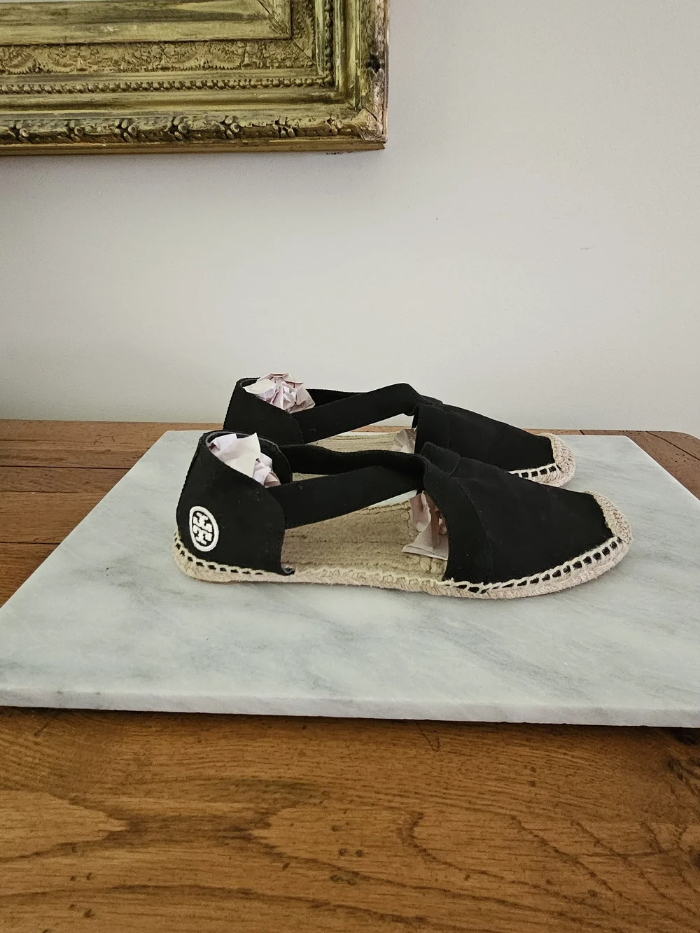 Tory Burch Black Espadrille Flats